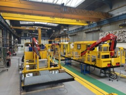 Assemblage des modules de maintenance du Grand Paris Express dans les ateliers Novium