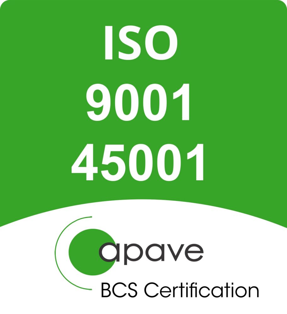 Logo des certifications ISO 9001 et ISO 45001 d&eacute;livr&eacute;es par Apave.